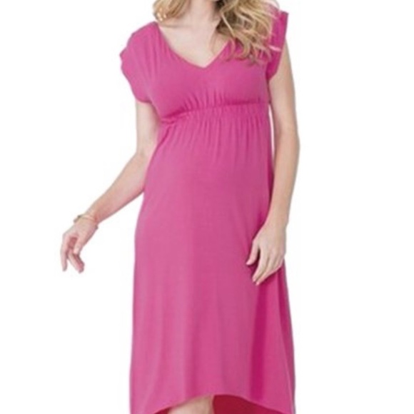 Ingrid & Isabel pink jersey maternity baby shower dress M - Picture 1 of 4